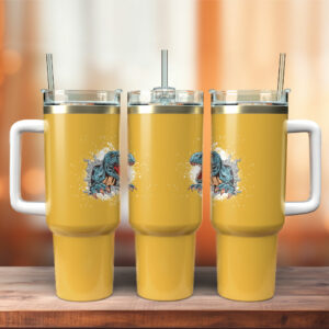 Dinosaurs Custom Stanley Quencher 40oz Stainless Steel Tumbler With Handle - Threewoofs