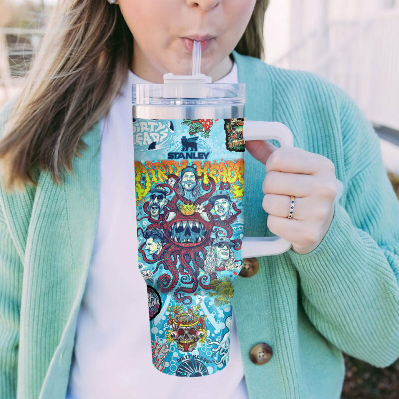 Dirty Heads Music Custom Stanley Quencher 40oz Stainless Steel Tumbler With Handle - Threewoofs - Image 3