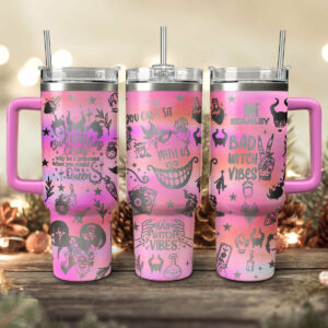 Disney Villains Cartoon Custom Stanley Quencher 40oz Stainless Steel Tumbler With Handle - Threewoofs