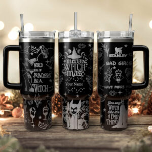 Disney Villains Cartoon Custom Stanley Quencher 40oz Stainless Steel Tumbler With Handle - Threewoofs
