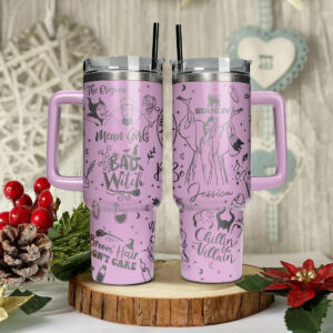 Disney Villains Cartoon Custom Stanley Quencher 40oz Stainless Steel Tumbler With Handle - Threewoofs