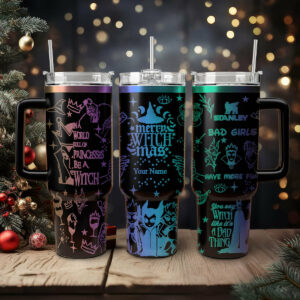 Disney Villains Cartoon Custom Stanley Quencher 40oz Stainless Steel Tumbler With Handle - Threewoofs
