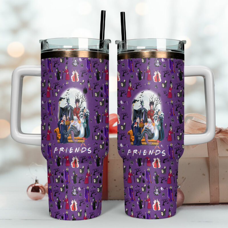 Disney Villains Cartoon Custom Stanley Quencher 40oz Stainless Steel Tumbler With Handle - Threewoofs - Image 4
