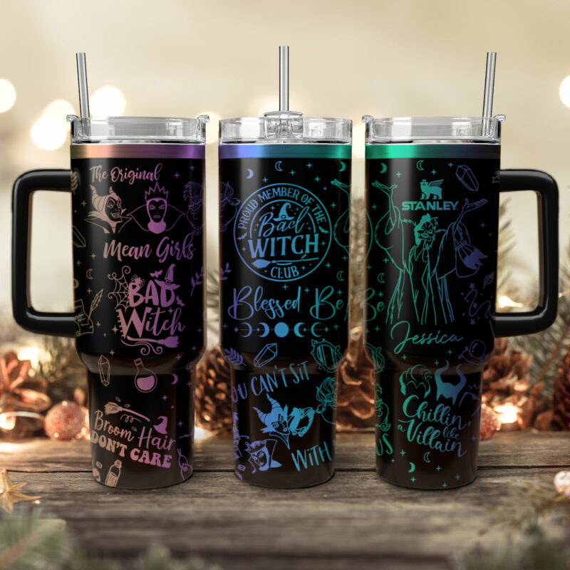 Disney Villains Cartoon Custom Stanley Quencher 40oz Stainless Steel Tumbler With Handle - Threewoofs