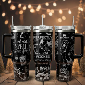 Disney Villains Cartoon Custom Stanley Quencher 40oz Stainless Steel Tumbler With Handle - Threewoofs