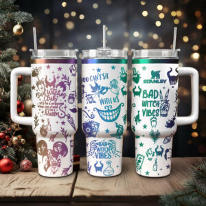 Disney Villains Cartoon Custom Stanley Quencher 40oz Stainless Steel Tumbler With Handle - Threewoofs