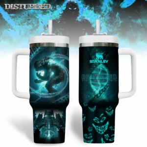 Disturbed Music Custom Stanley Quencher 40oz Stainless Steel Tumbler With Handle - Threewoofs