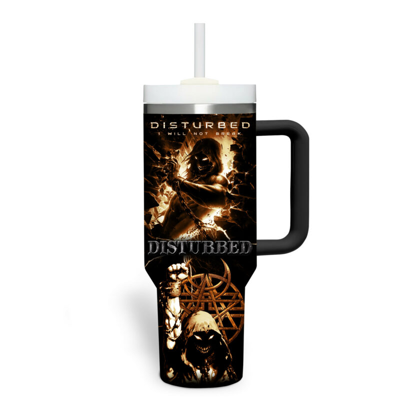 Disturbed Music Custom Stanley Quencher 40oz Stainless Steel Tumbler With Handle - Threewoofs - Image 4