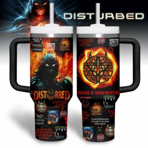 Disturbed Music Custom Stanley Quencher 40oz Stainless Steel Tumbler With Handle - Threewoofs