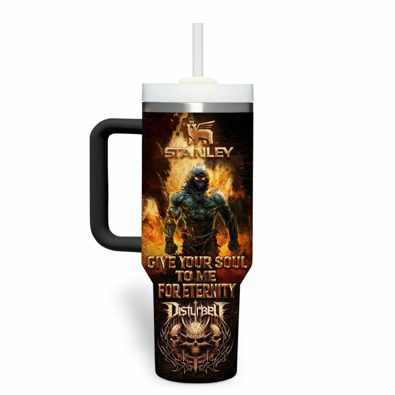 Disturbed Music Custom Stanley Quencher 40oz Stainless Steel Tumbler With Handle - Threewoofs - Image 3
