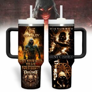 Disturbed Music Custom Stanley Quencher 40oz Stainless Steel Tumbler With Handle - Threewoofs