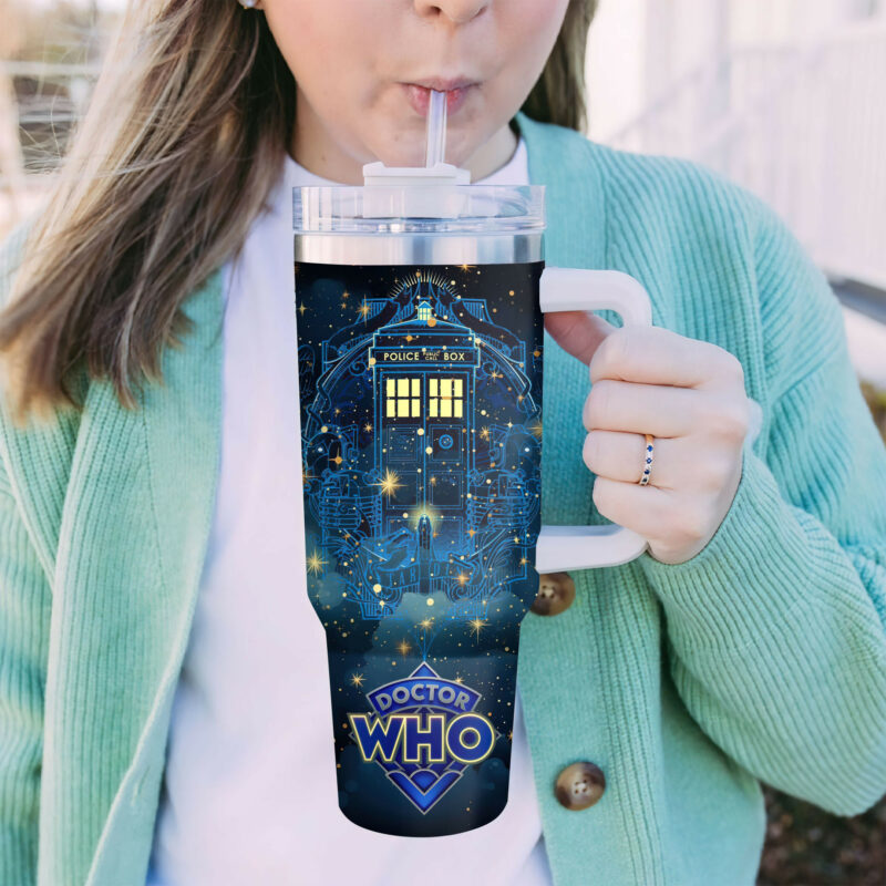 Doctor Who TV Series Custom Stanley Quencher 40oz Stainless Steel Tumbler With Handle - Threewoofs - Image 7