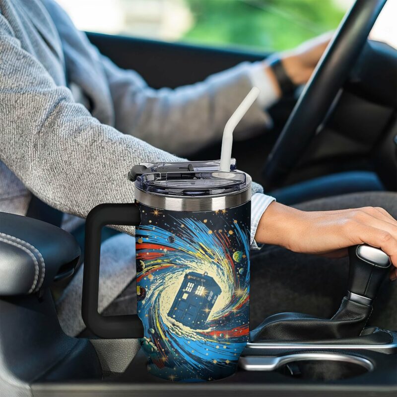 Doctor Who TV Series Custom Stanley Quencher 40oz Stainless Steel Tumbler With Handle - Threewoofs - Image 4