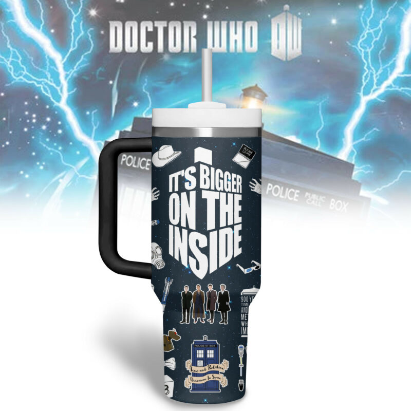 Doctor Who TV Series Custom Stanley Quencher 40oz Stainless Steel Tumbler With Handle - Threewoofs - Image 3