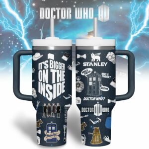 Doctor Who TV Series Custom Stanley Quencher 40oz Stainless Steel Tumbler With Handle - Threewoofs