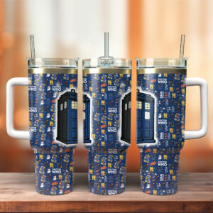 Doctor Who TV Series Custom Stanley Quencher 40oz Stainless Steel Tumbler With Handle - Threewoofs