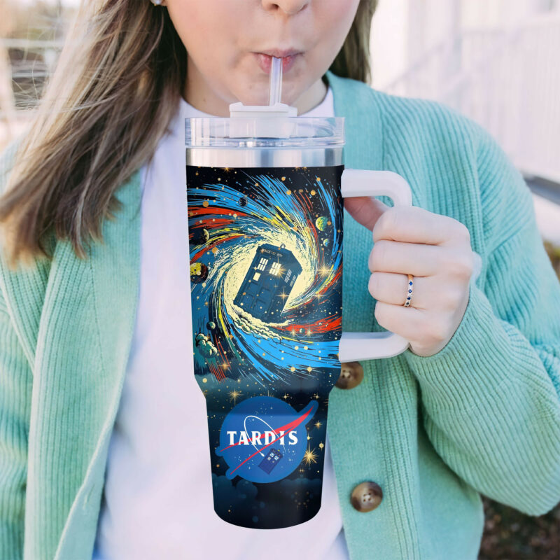 Doctor Who TV Series Custom Stanley Quencher 40oz Stainless Steel Tumbler With Handle - Threewoofs - Image 6