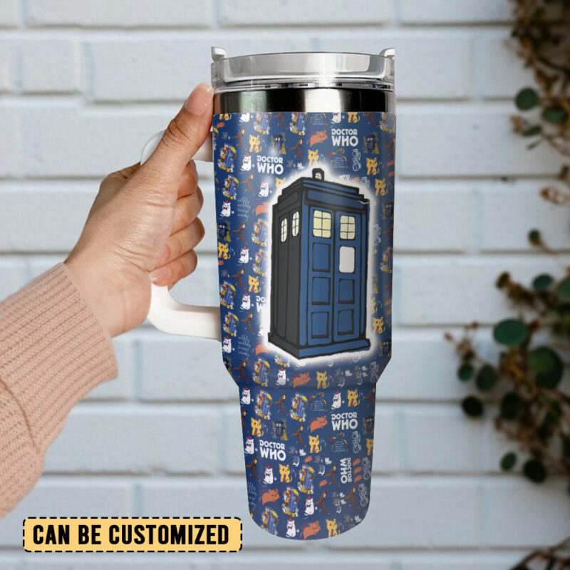 Doctor Who TV Series Custom Stanley Quencher 40oz Stainless Steel Tumbler With Handle - Threewoofs - Image 3