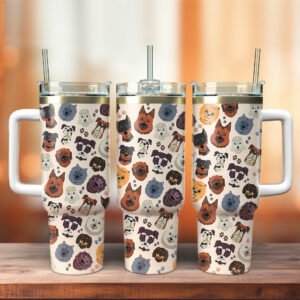 Dog Lovers Custom Stanley Quencher 40oz Stainless Steel Tumbler With Handle - Threewoofs