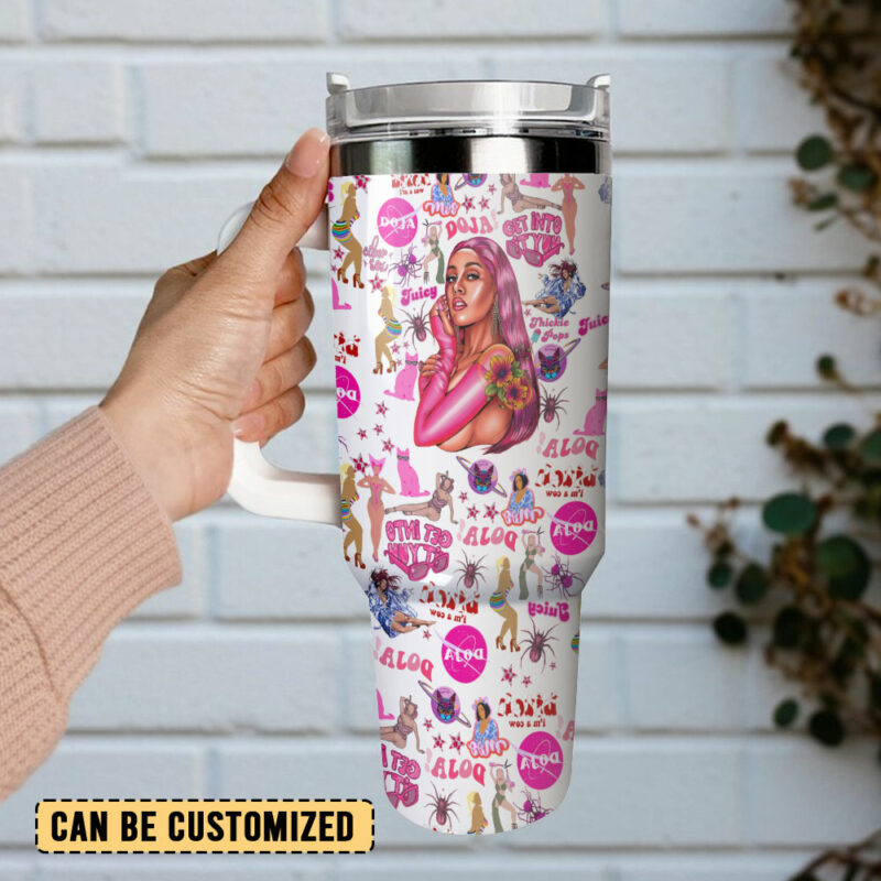 Doja Cat Music Custom Stanley Quencher 40oz Stainless Steel Tumbler With Handle - Threewoofs - Image 3