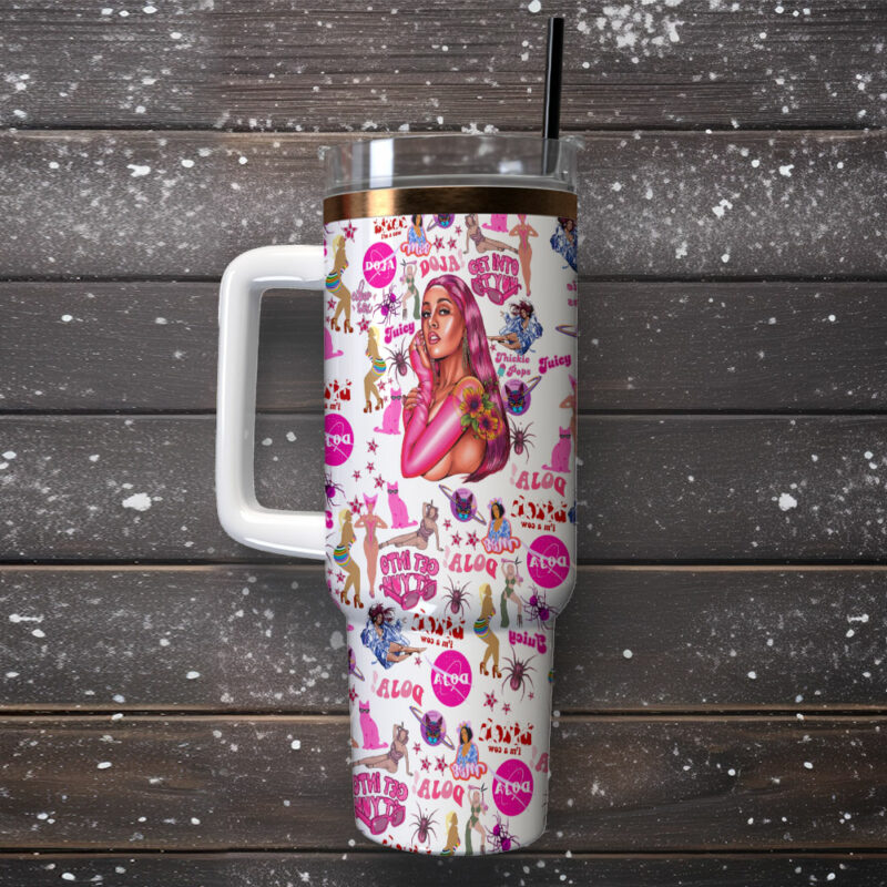 Doja Cat Music Custom Stanley Quencher 40oz Stainless Steel Tumbler With Handle - Threewoofs - Image 2