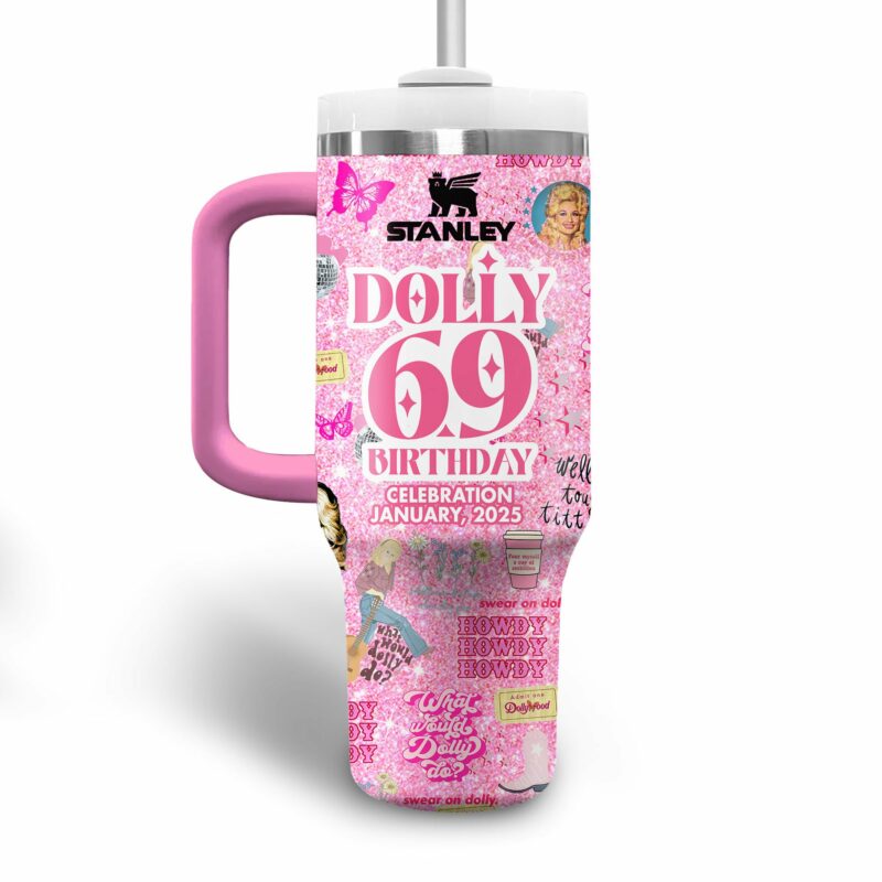 Dolly Parton Music Custom Stanley Quencher 40oz Stainless Steel Tumbler With Handle - Threewoofs - Image 2