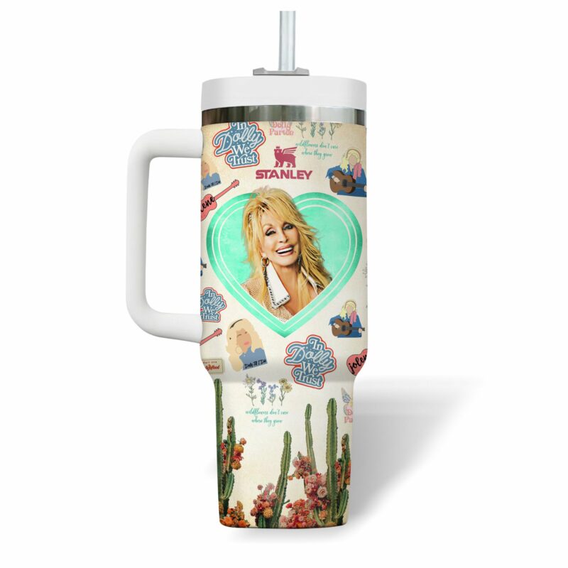 Dolly Parton Music Custom Stanley Quencher 40oz Stainless Steel Tumbler With Handle - Threewoofs - Image 2