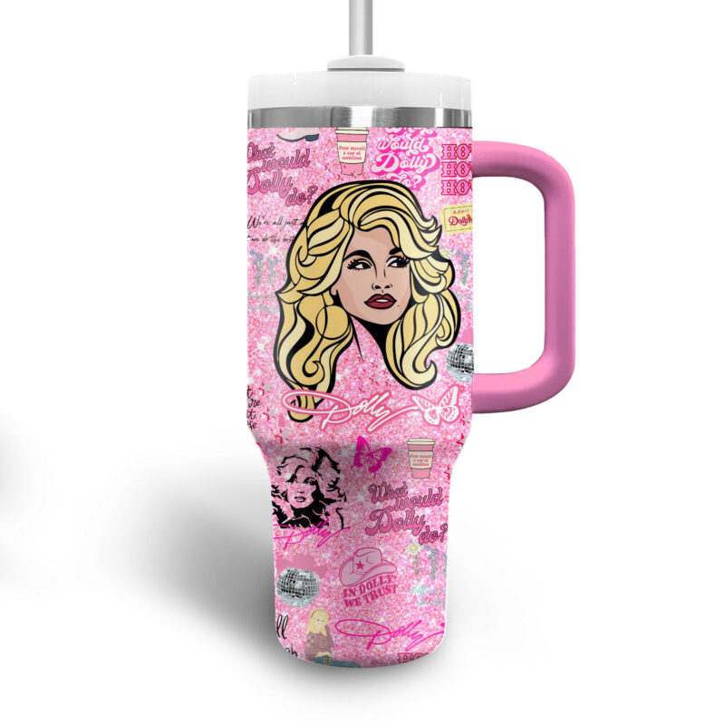 Dolly Parton Music Custom Stanley Quencher 40oz Stainless Steel Tumbler With Handle - Threewoofs - Image 3