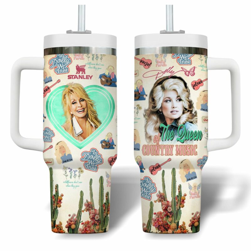 Dolly Parton Music Custom Stanley Quencher 40oz Stainless Steel Tumbler With Handle - Threewoofs - Image 3