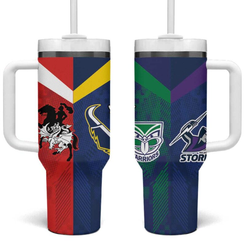 Dragons-Cowboys Combine Storm-Warriors Sport Style Version Custom Stanley Quencher 40oz Stainless Steel Tumbler With Handle - Threewoofs - Image 2