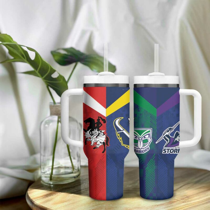 Dragons-Cowboys Combine Storm-Warriors Sport Style Version Custom Stanley Quencher 40oz Stainless Steel Tumbler With Handle - Threewoofs - Image 9