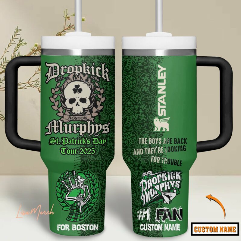 Dropkick Murphys Music Custom Stanley Quencher 40oz Stainless Steel Tumbler With Handle - Threewoofs