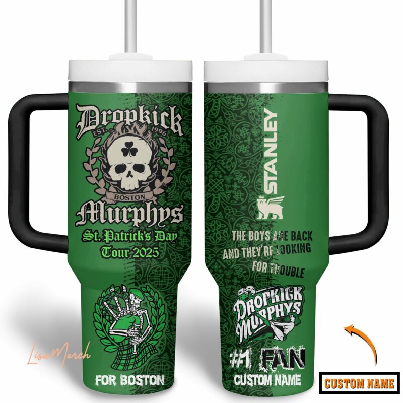 Dropkick Murphys Music Custom Stanley Quencher 40oz Stainless Steel Tumbler With Handle - Threewoofs - Image 2