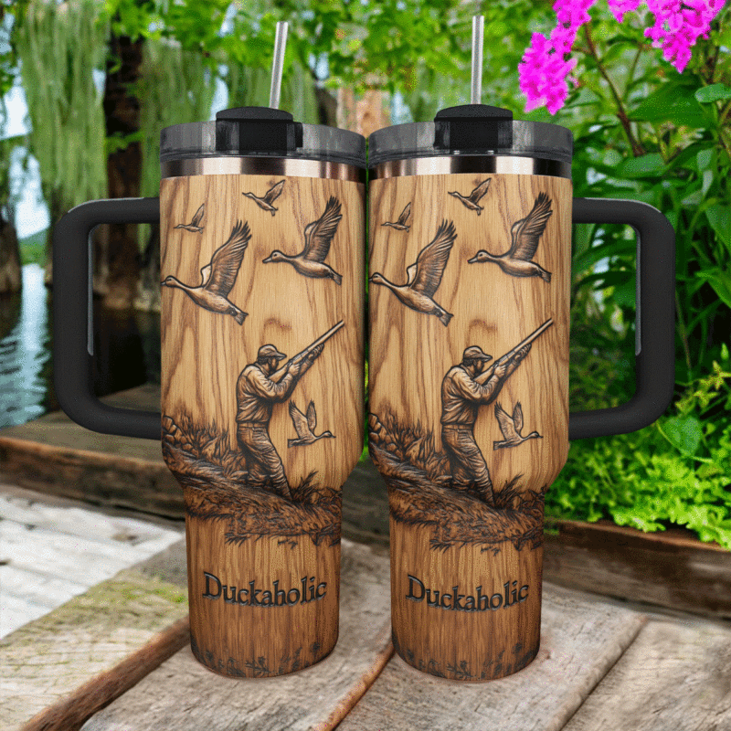 Duck Hunting Custom Stanley Quencher 40oz Stainless Steel Tumbler With Handle - Threewoofs - Image 4
