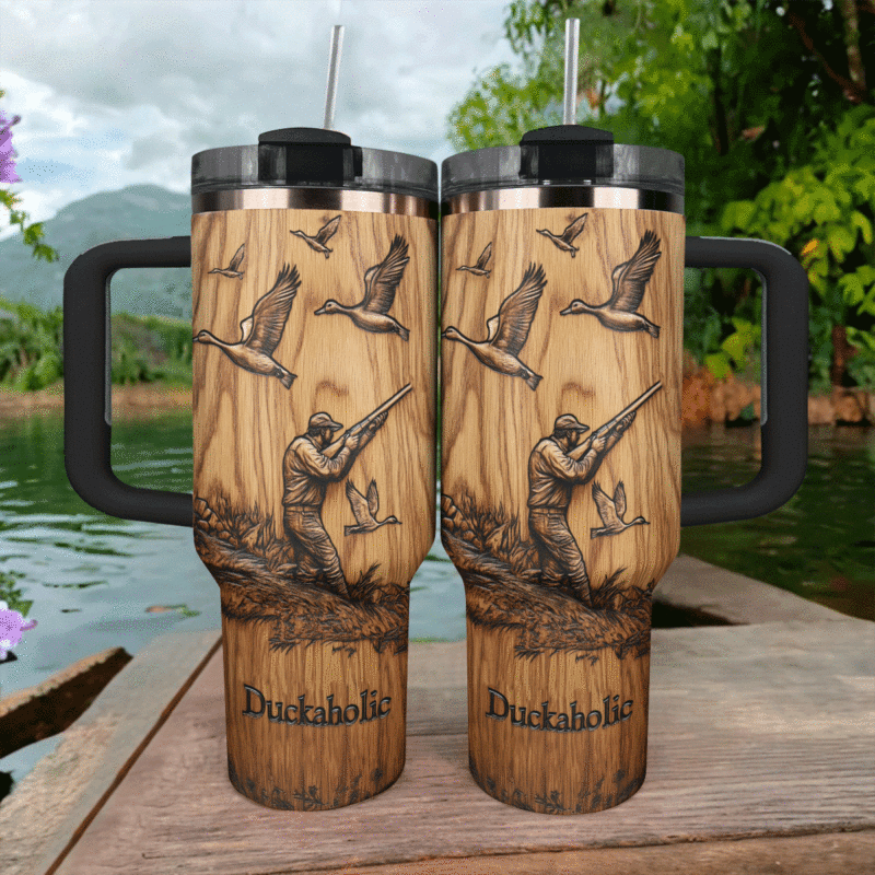 Duck Hunting Custom Stanley Quencher 40oz Stainless Steel Tumbler With Handle - Threewoofs - Image 3