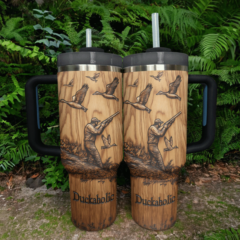 Duck Hunting Custom Stanley Quencher 40oz Stainless Steel Tumbler With Handle - Threewoofs - Image 2