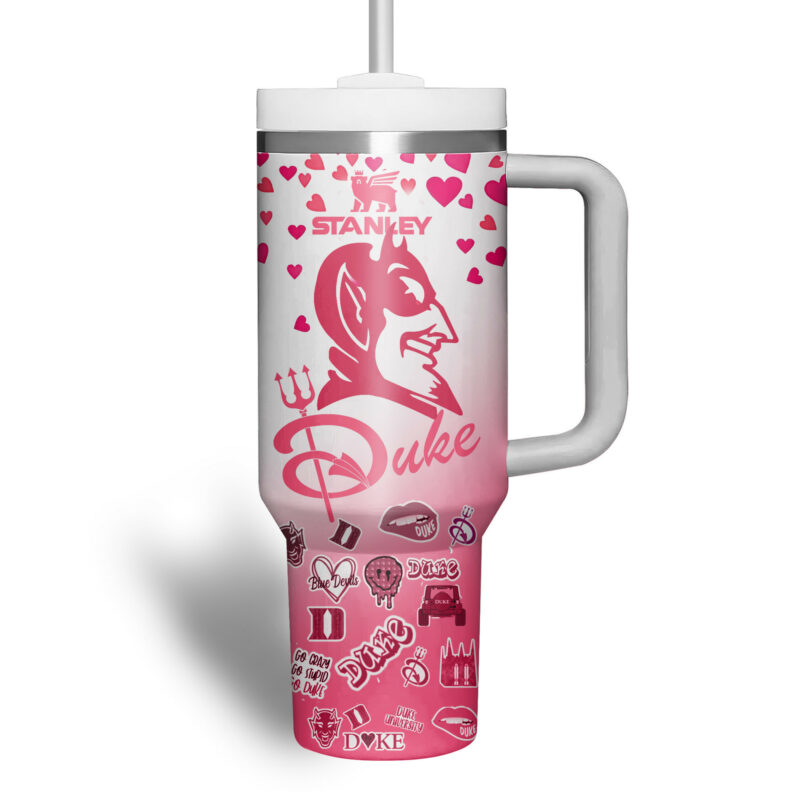 Duke Blue Devils NCAA Sports Custom Stanley Quencher 40oz Stainless Steel Tumbler With Handle - Threewoofs - Image 3