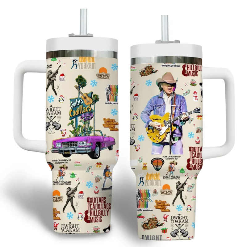 Dwight Yoakam Music Custom Stanley Quencher 40oz Stainless Steel Tumbler With Handle - Threewoofs - Image 4