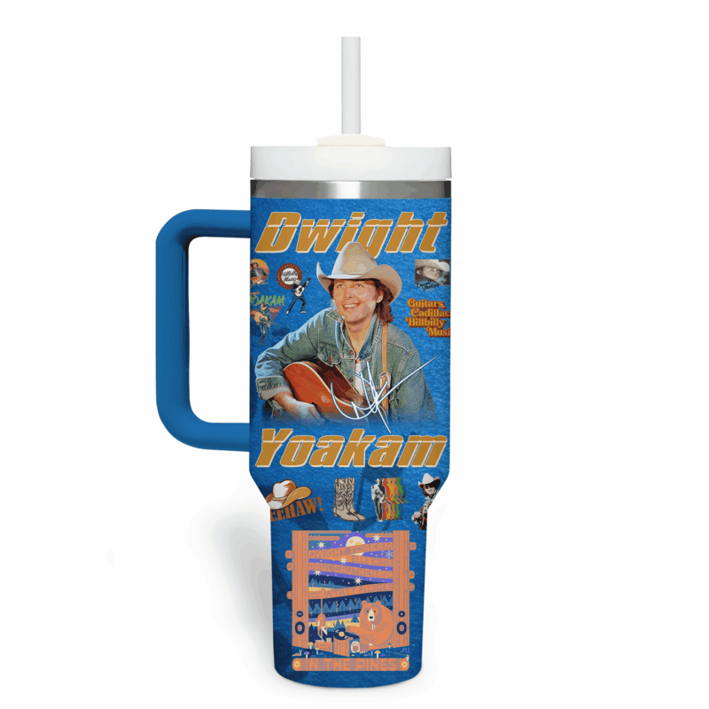 Dwight Yoakam Music Custom Stanley Quencher 40oz Stainless Steel Tumbler With Handle - Threewoofs - Image 3