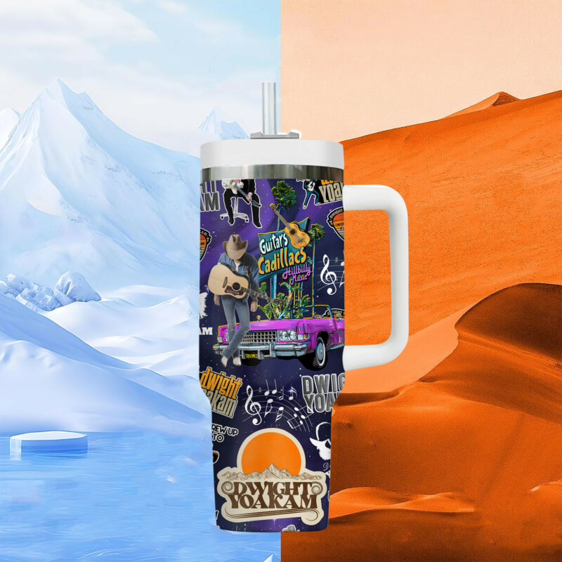 Dwight Yoakam Music Custom Stanley Quencher 40oz Stainless Steel Tumbler With Handle - Threewoofs - Image 7