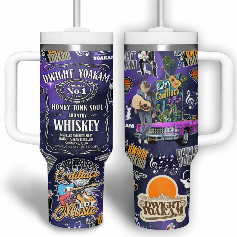 Dwight Yoakam Music Custom Stanley Quencher 40oz Stainless Steel Tumbler With Handle - Threewoofs - Image 3