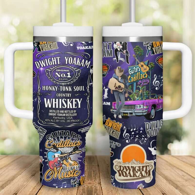 Dwight Yoakam Music Custom Stanley Quencher 40oz Stainless Steel Tumbler With Handle - Threewoofs