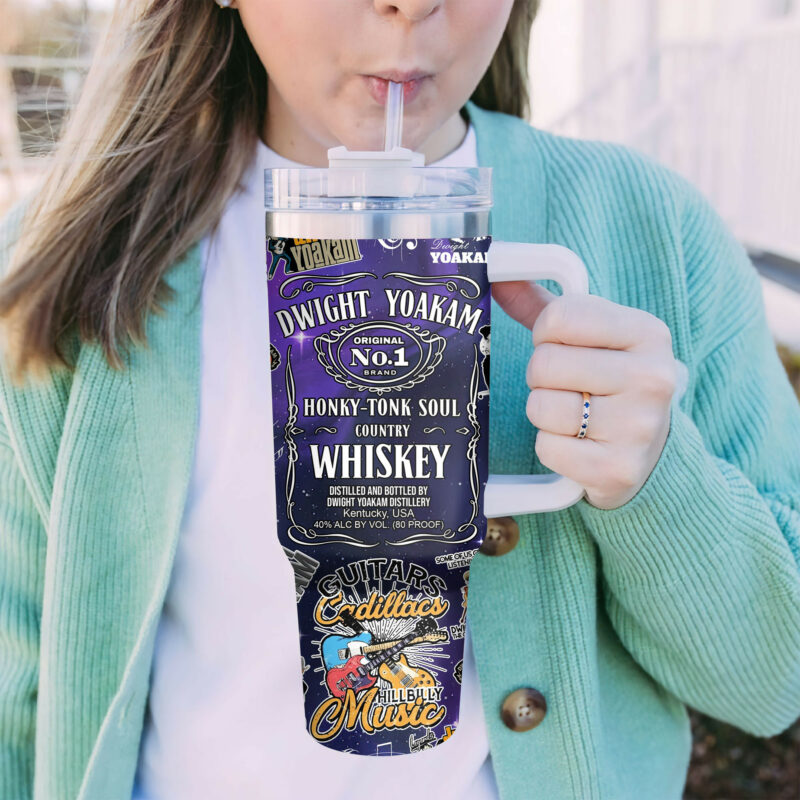 Dwight Yoakam Music Custom Stanley Quencher 40oz Stainless Steel Tumbler With Handle - Threewoofs - Image 5