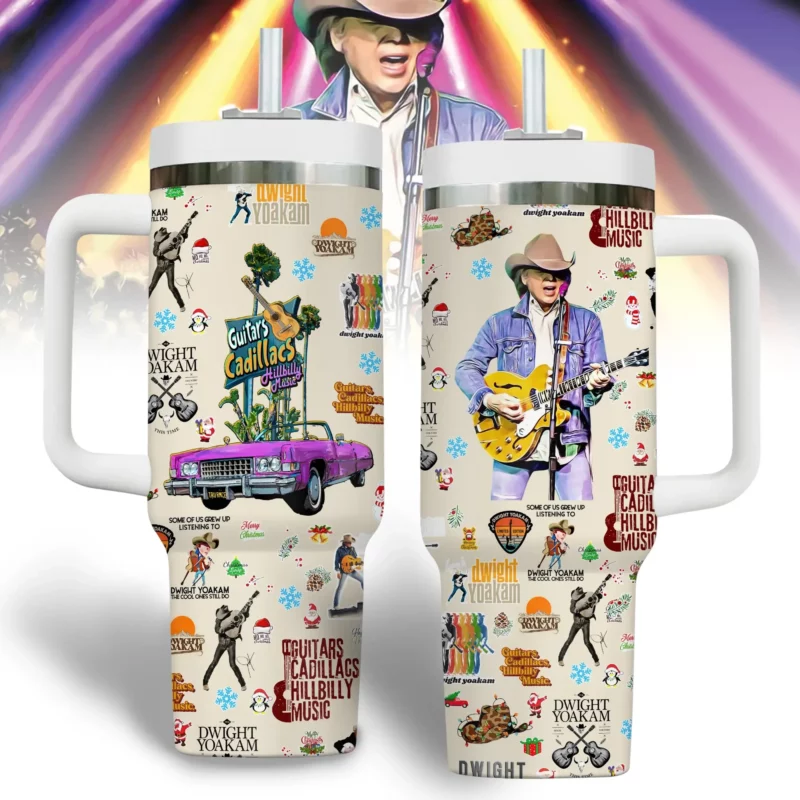 Dwight Yoakam Music Custom Stanley Quencher 40oz Stainless Steel Tumbler With Handle - Threewoofs