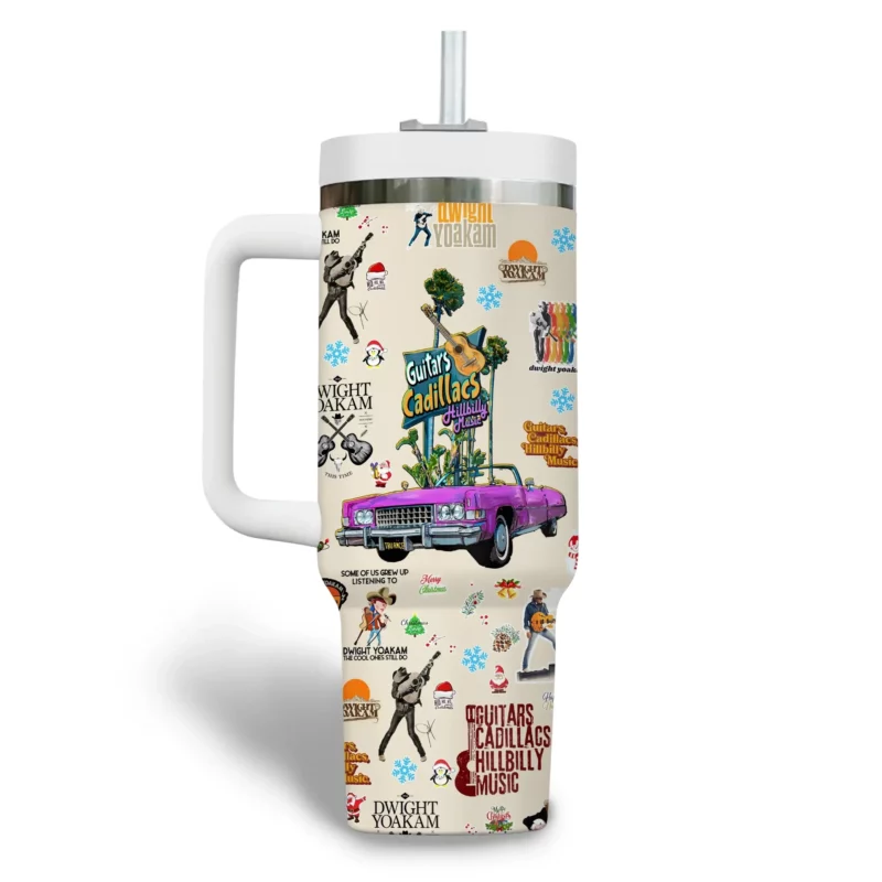 Dwight Yoakam Music Custom Stanley Quencher 40oz Stainless Steel Tumbler With Handle - Threewoofs - Image 2