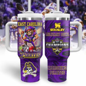 East Carolina Pirates NCAA Sports Custom Stanley Quencher 40oz Stainless Steel Tumbler With Handle - Threewoofs