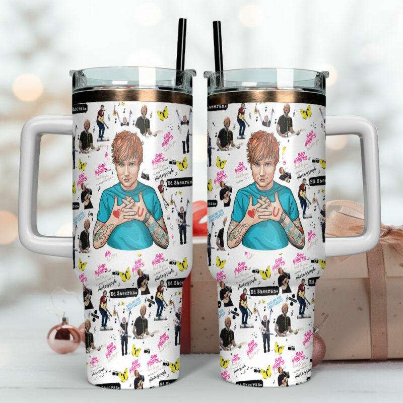 Ed Sheeran Music Custom Stanley Quencher 40oz Stainless Steel Tumbler With Handle - Threewoofs - Image 4