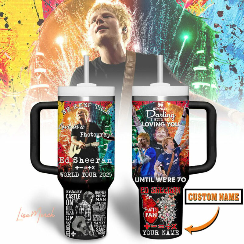 Ed Sheeran Music Custom Stanley Quencher 40oz Stainless Steel Tumbler With Handle - Threewoofs