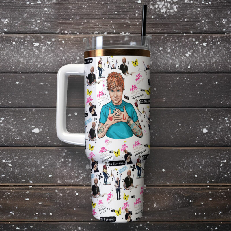 Ed Sheeran Music Custom Stanley Quencher 40oz Stainless Steel Tumbler With Handle - Threewoofs - Image 2