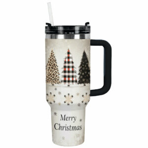 Elegent Christmas Trees Custom Stanley Quencher 40oz Stainless Steel Tumbler With Handle - Threewoofs